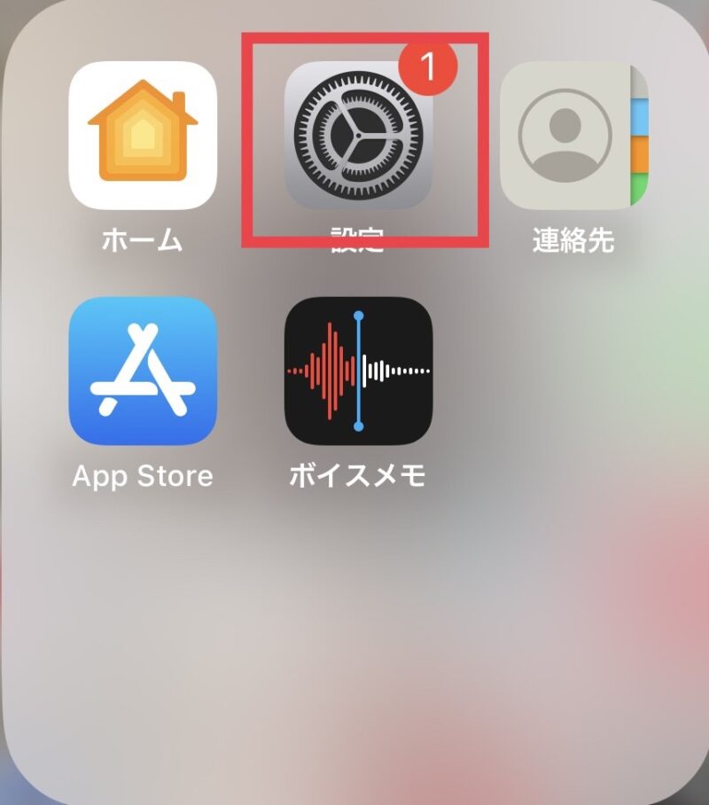 ホームから”設定”を選択